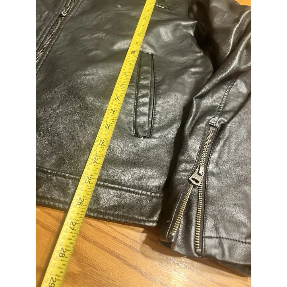 Levi’s Men’s Faux Leather Jacket Black Size Large Zip Front